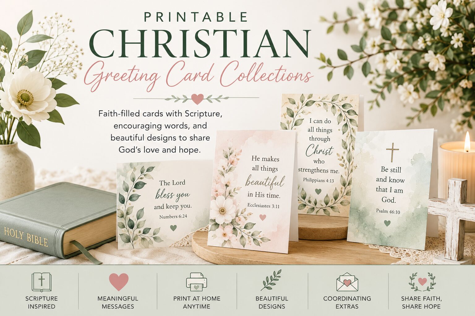 Printable Christian Greeting Card Collections hub page feature